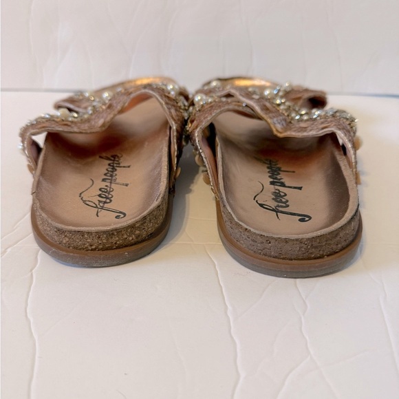 Free People MoonChild Embellished  Sandals Rose Gold Combo Size 40 (9.5/10) NWOT - Picture 5 of 7